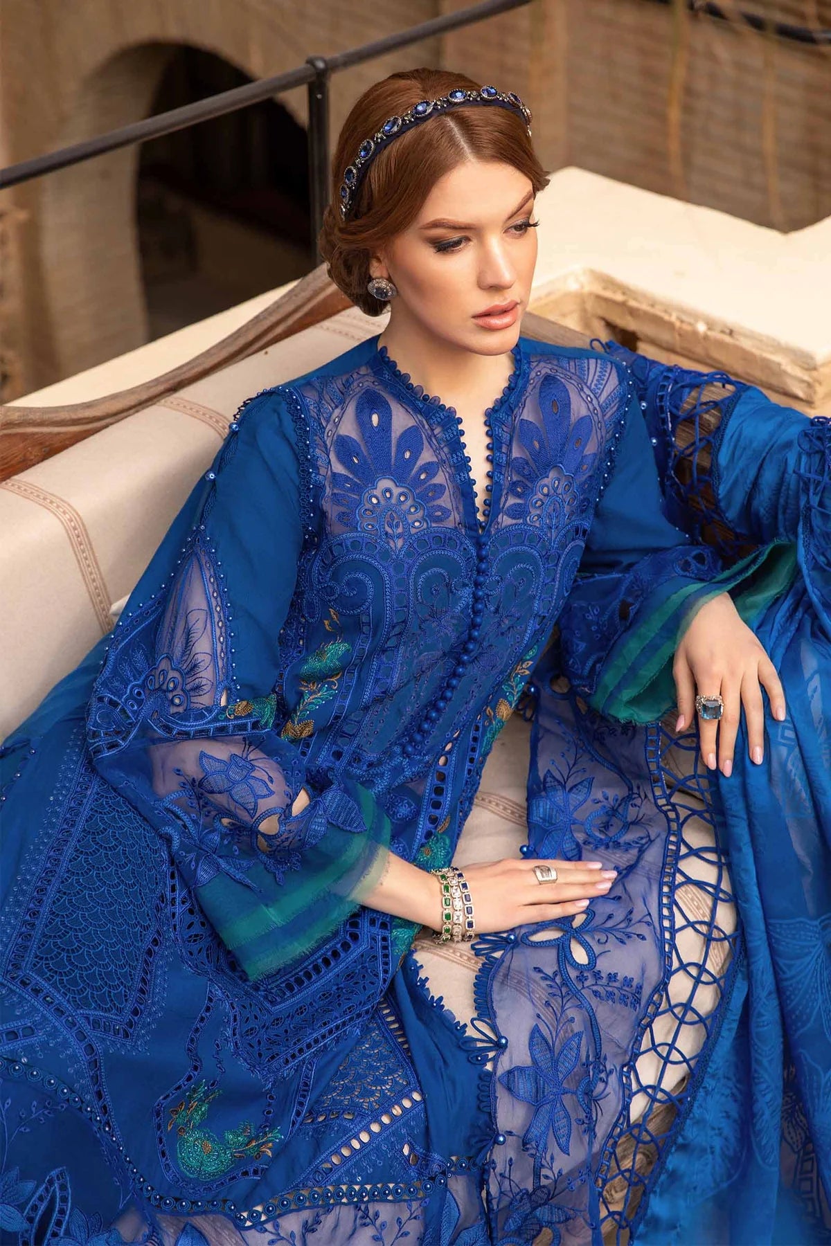 Maria B Unstitched 3 Piece Embroidered Lawn Suit MB24LL 04B - Luxury Lawn Collection Brand Mafia by Zonash