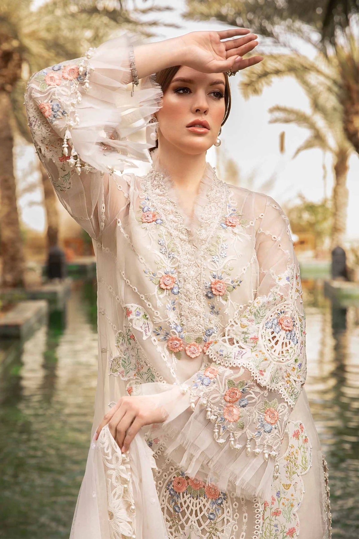 Maria B Unstitched 3 Piece Embroidered Lawn Suit MB24LL 05A - Luxury Lawn Collection Brand Mafia by Zonash