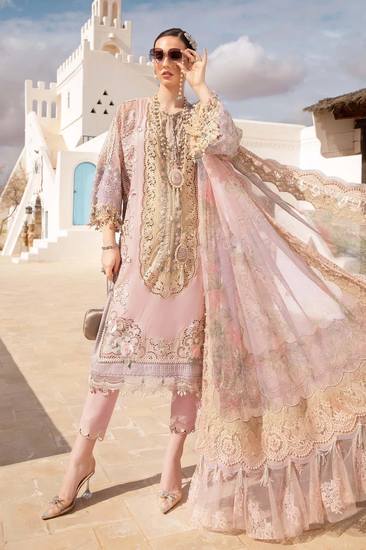 Maria B Unstitched 3 Piece Embroidered Lawn Suit MB24LL 06A - Luxury Lawn Collection Brand Mafia by Zonash