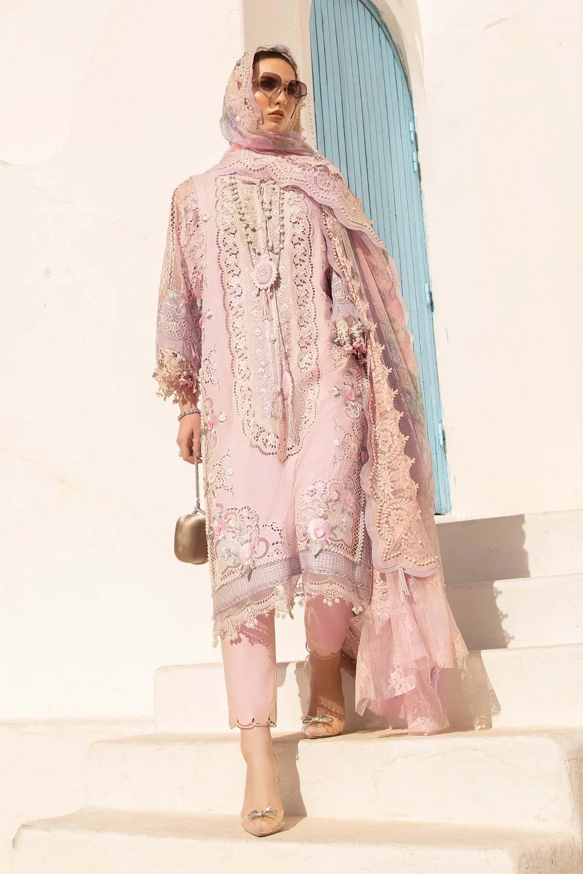 Maria B Unstitched 3 Piece Embroidered Lawn Suit MB24LL 06A - Luxury Lawn Collection Brand Mafia by Zonash