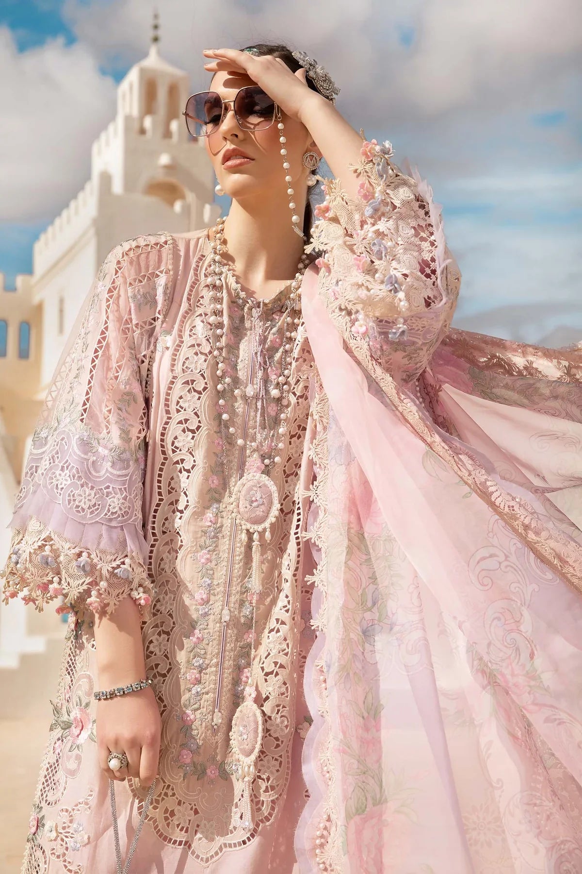 Maria B Unstitched 3 Piece Embroidered Lawn Suit MB24LL 06A - Luxury Lawn Collection Brand Mafia by Zonash