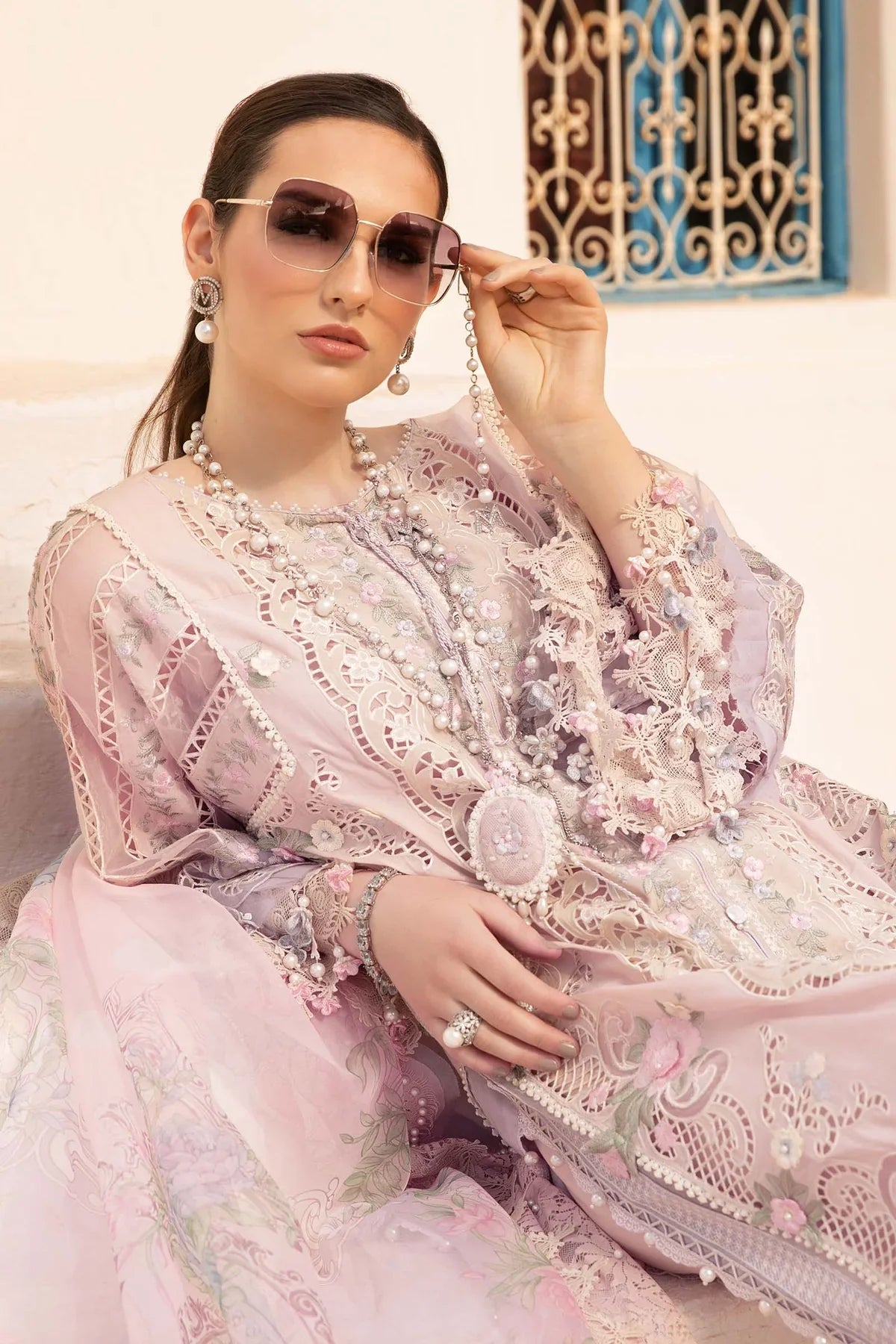 Maria B Unstitched 3 Piece Embroidered Lawn Suit MB24LL 06A - Luxury Lawn Collection Brand Mafia by Zonash