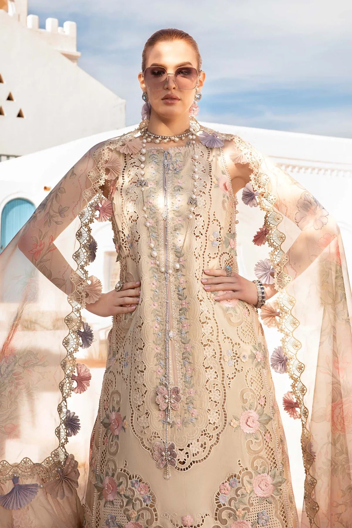 Maria B Unstitched 3 Piece Embroidered Lawn Suit MB24LL 06B - Luxury Lawn Collection Brand Mafia by Zonash