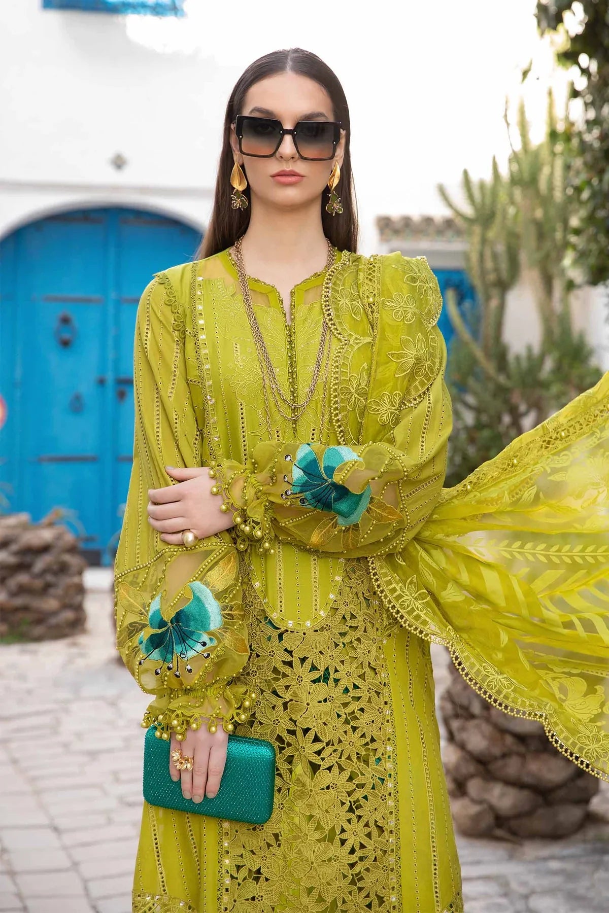 Maria B Unstitched 3 Piece Embroidered Lawn Suit MB24LL 08A - Luxury Lawn Collection Brand Mafia by Zonash