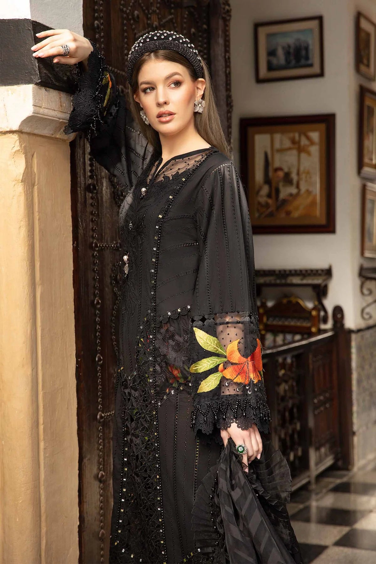 Maria B Unstitched 3 Piece Embroidered Lawn Suit MB24LL 08B - Luxury Lawn Collection Brand Mafia by Zonash