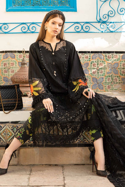 Maria B Unstitched 3 Piece Embroidered Lawn Suit MB24LL 08B - Luxury Lawn Collection Brand Mafia by Zonash