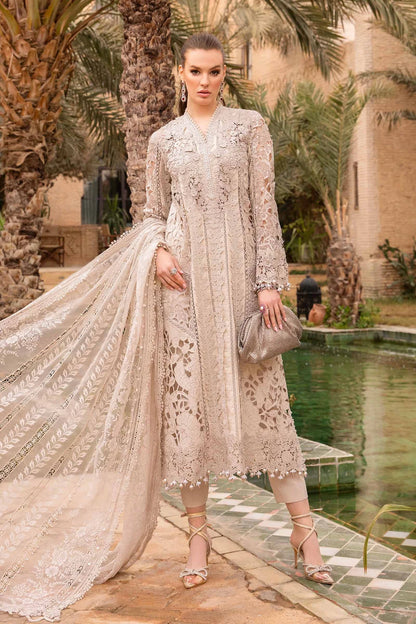 Maria B Unstitched 3 Piece Embroidered Lawn Suit MB24LL 09A - Luxury Lawn Collection Brand Mafia by Zonash