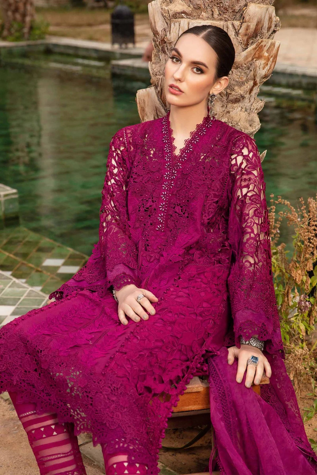 Maria B Unstitched 3 Piece Embroidered Lawn Suit MB24LL 09B - Luxury Lawn Collection Brand Mafia by Zonash