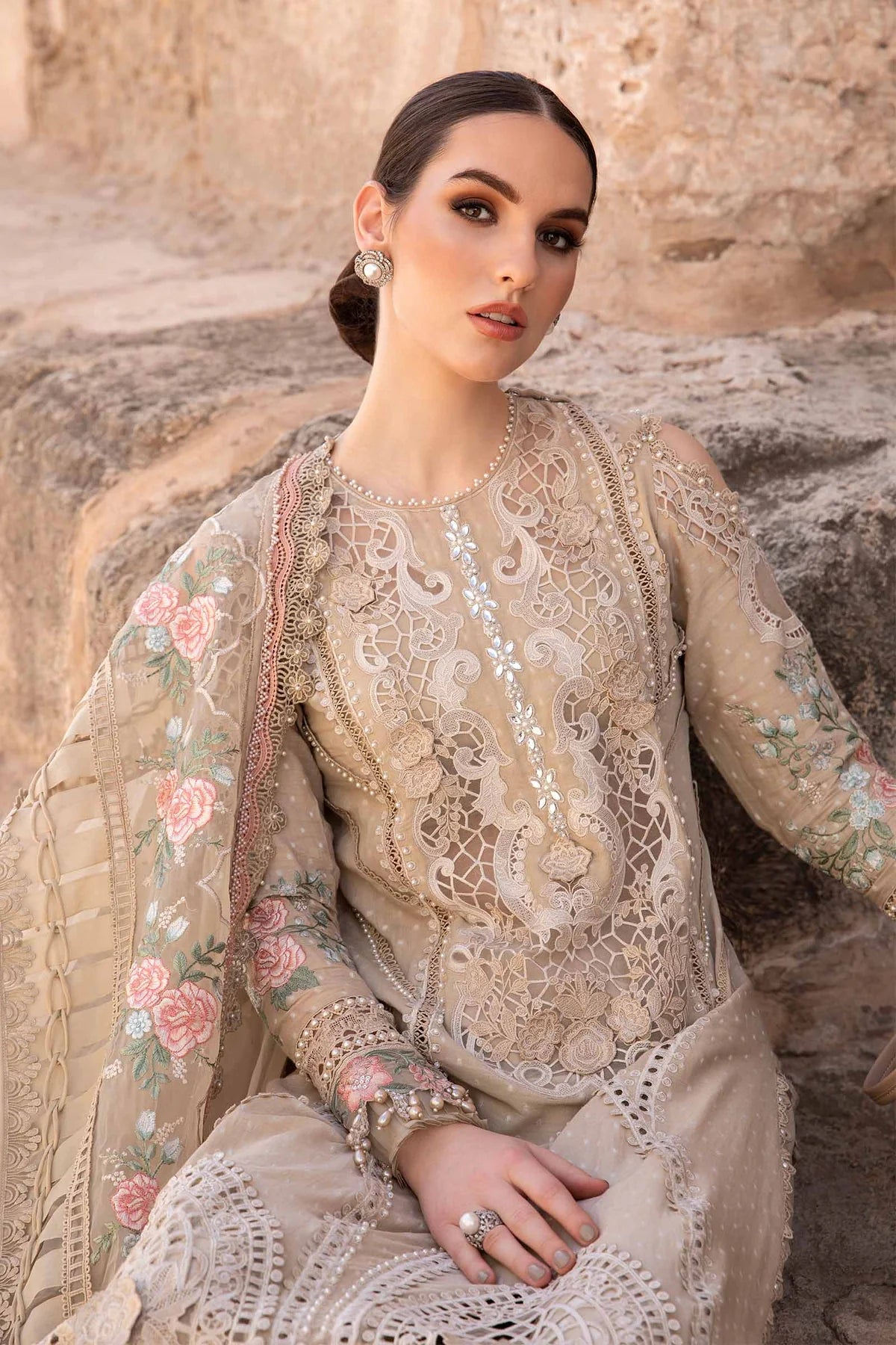 Maria B Unstitched 3 Piece Embroidered Lawn Suit MB24LL 10A - Luxury Lawn Collection Brand Mafia by Zonash