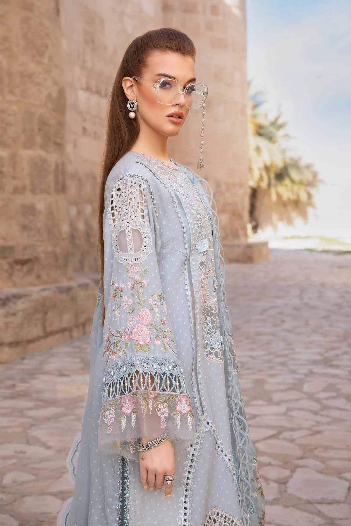 Maria B Unstitched 3 Piece Embroidered Lawn Suit MB24LL 10B - Luxury Lawn Collection Brand Mafia by Zonash