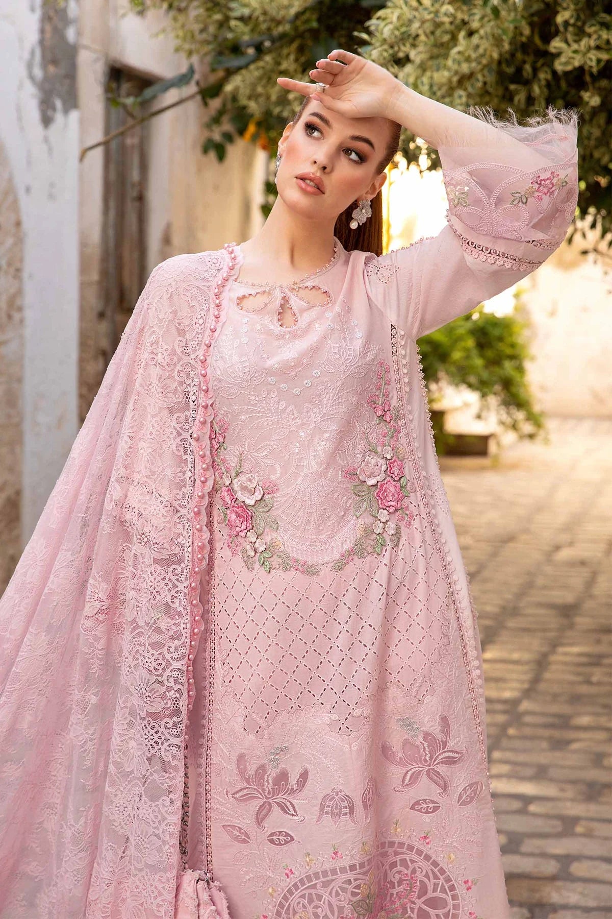 Maria B Unstitched 3 Piece Embroidered Lawn Suit MB24LL 11A - Luxury Lawn Collection Brand Mafia by Zonash