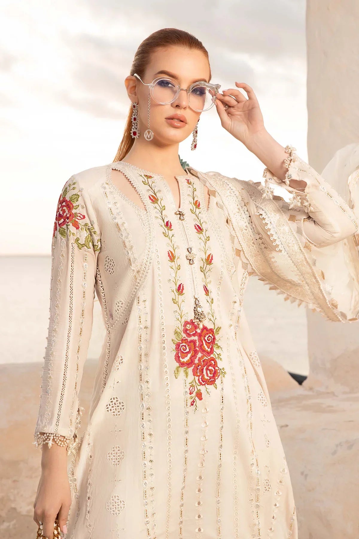 Maria B Unstitched 3 Piece Embroidered Lawn Suit MB24LL 12A - Luxury Lawn Collection Brand Mafia by Zonash