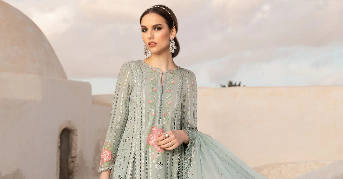 Maria B Unstitched 3 Piece Embroidered Lawn Suit MB24LL 12B - Luxury Lawn Collection Brand Mafia by Zonash