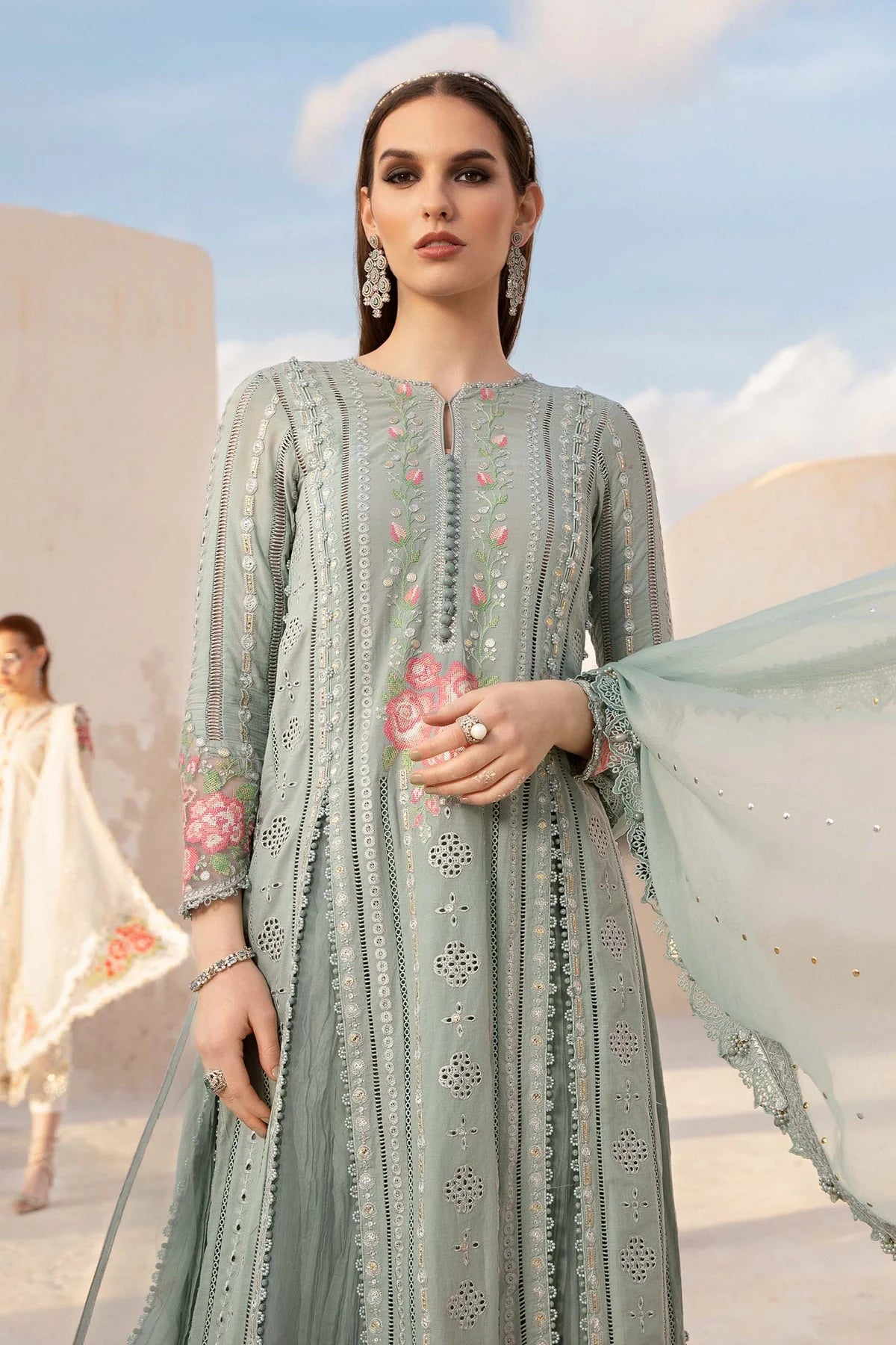 Maria B Unstitched 3 Piece Embroidered Lawn Suit MB24LL 12B - Luxury Lawn Collection Brand Mafia by Zonash