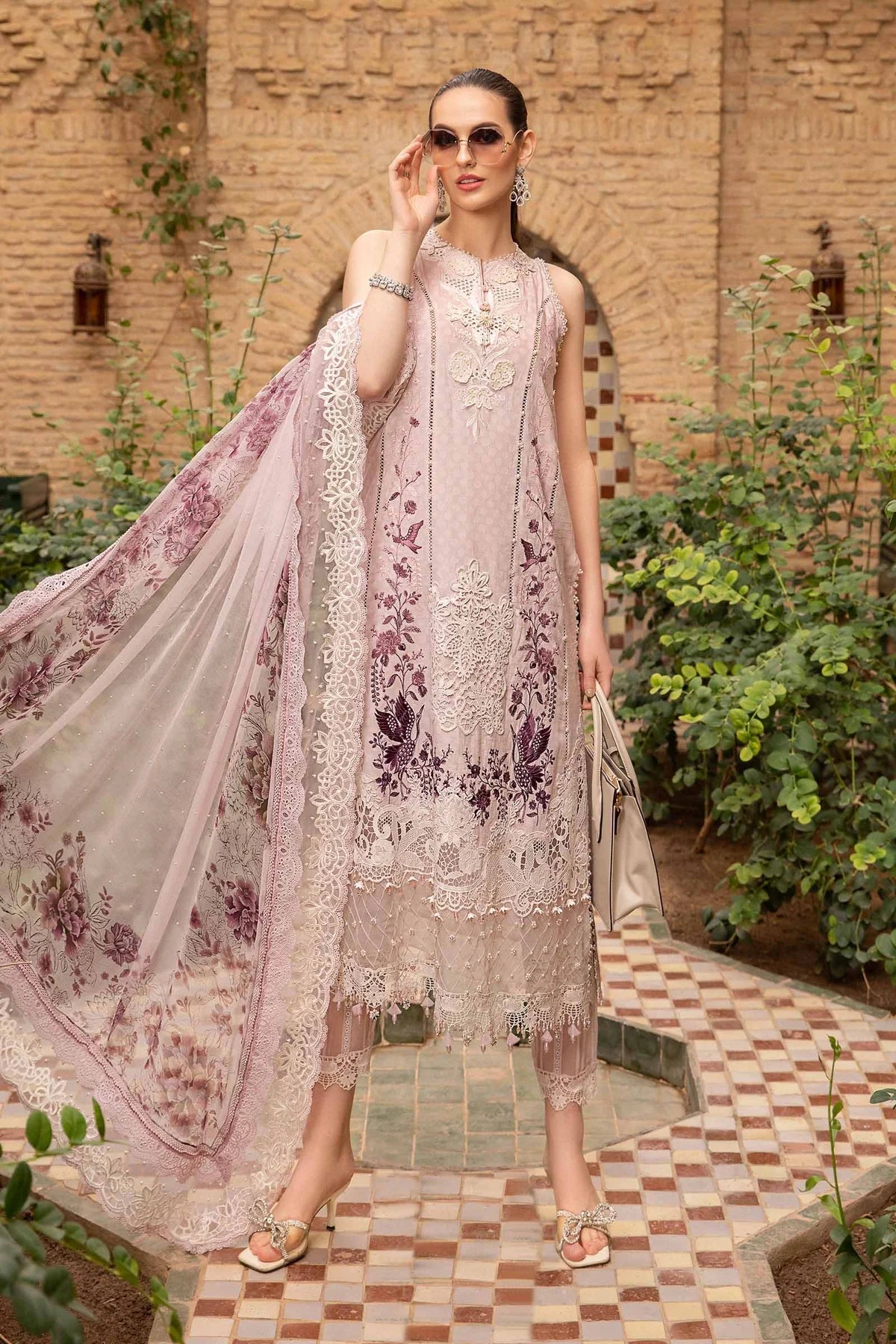 Maria B Unstitched 3 Piece Embroidered Lawn Suit MB24LL 14A - Luxury Lawn Collection Brand Mafia by Zonash