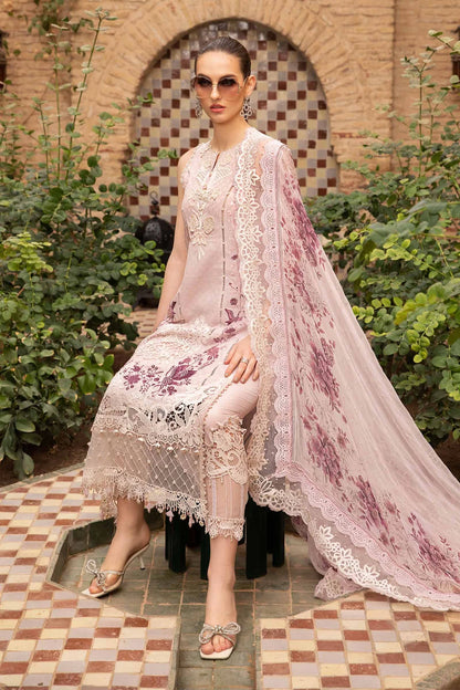 Maria B Unstitched 3 Piece Embroidered Lawn Suit MB24LL 14A - Luxury Lawn Collection Brand Mafia by Zonash