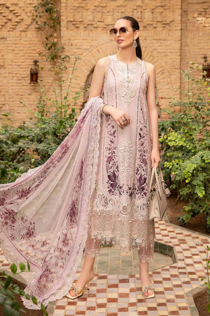 Maria B Unstitched 3 Piece Embroidered Lawn Suit MB24LL 14A - Luxury Lawn Collection Brand Mafia by Zonash