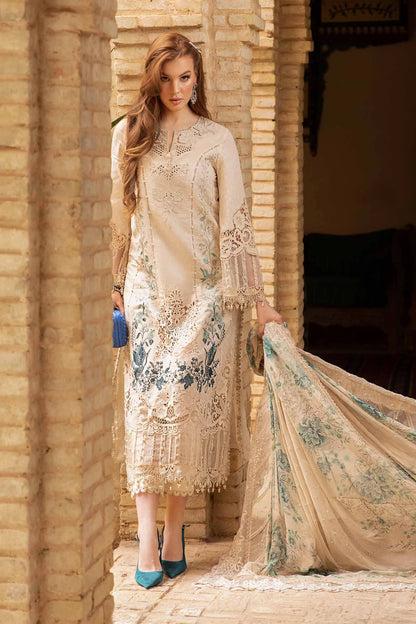 Maria B Unstitched 3 Piece Embroidered Lawn Suit MB24LL 14B - Luxury Lawn Collection Brand Mafia by Zonash