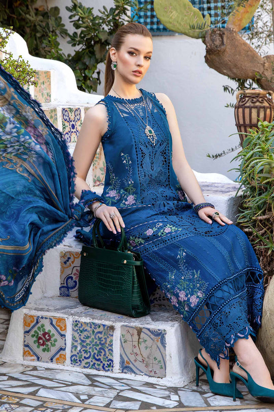 Maria B Unstitched 3 Piece Embroidered Lawn Suit MB24LL 15A - Luxury Lawn Collection Brand Mafia by Zonash