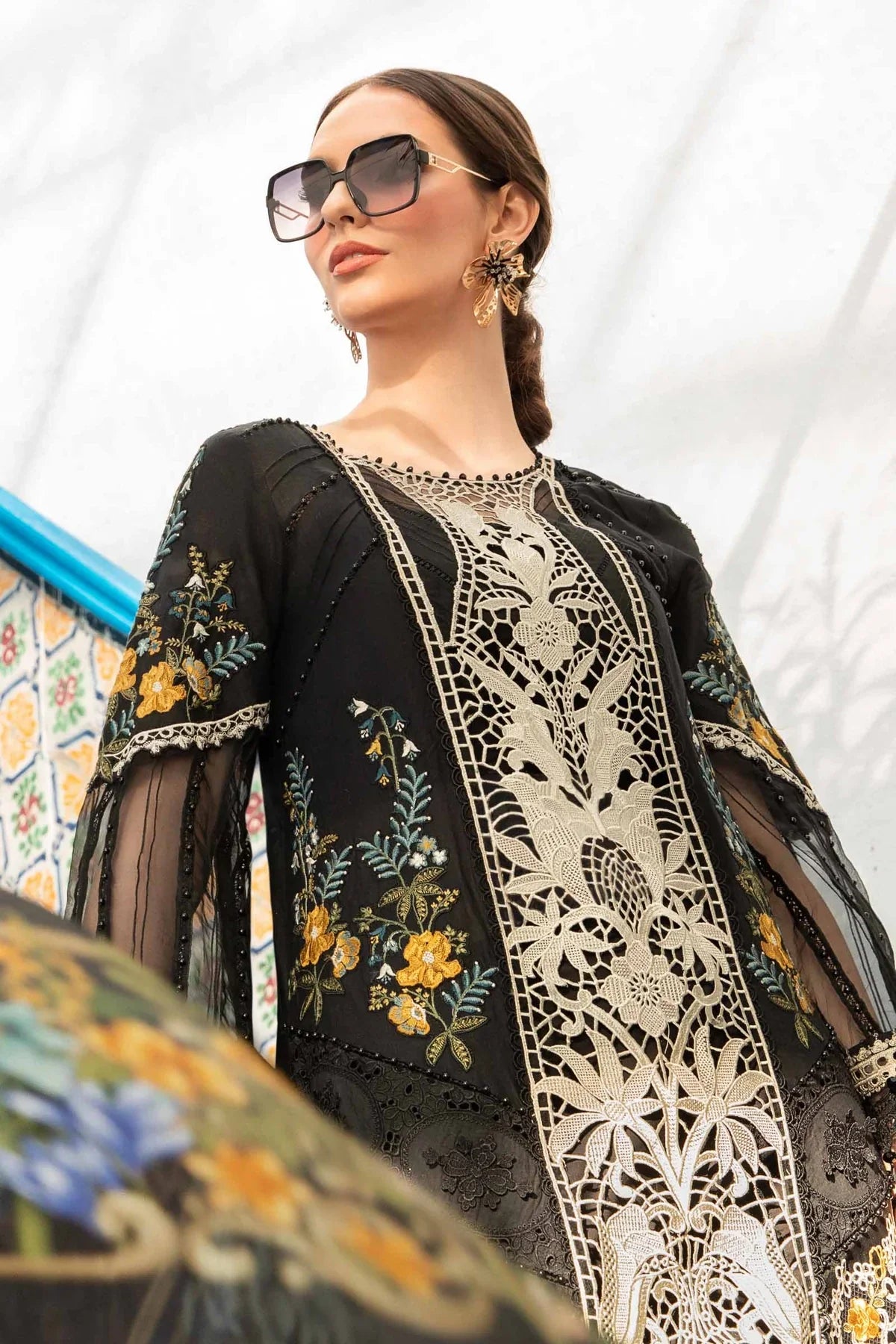 Maria B Unstitched 3 Piece Embroidered Lawn Suit MB24LL 15B - Luxury Lawn Collection Brand Mafia by Zonash