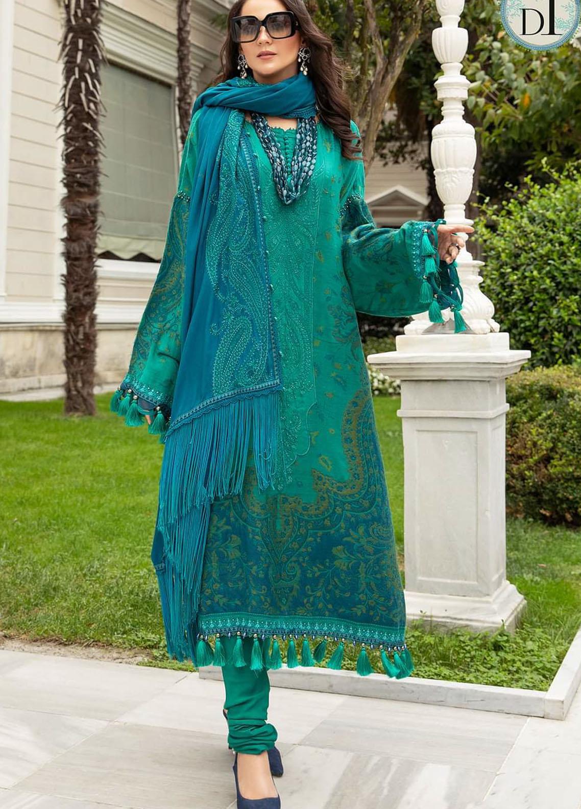 Maria B Unstitched 3 Piece Embroidered Linen Suit MB21W DL-901 - Winter Collection Brand Mafia by Zonash