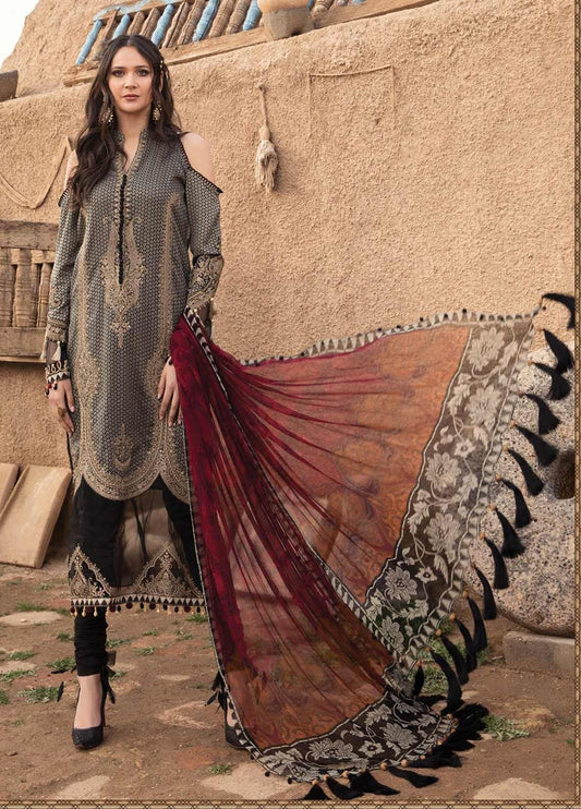 Maria B Unstitched 3 Piece Embroidered Woven Yarn Suit MB21L 14-A - Summer Collection Brand Mafia by Zonash