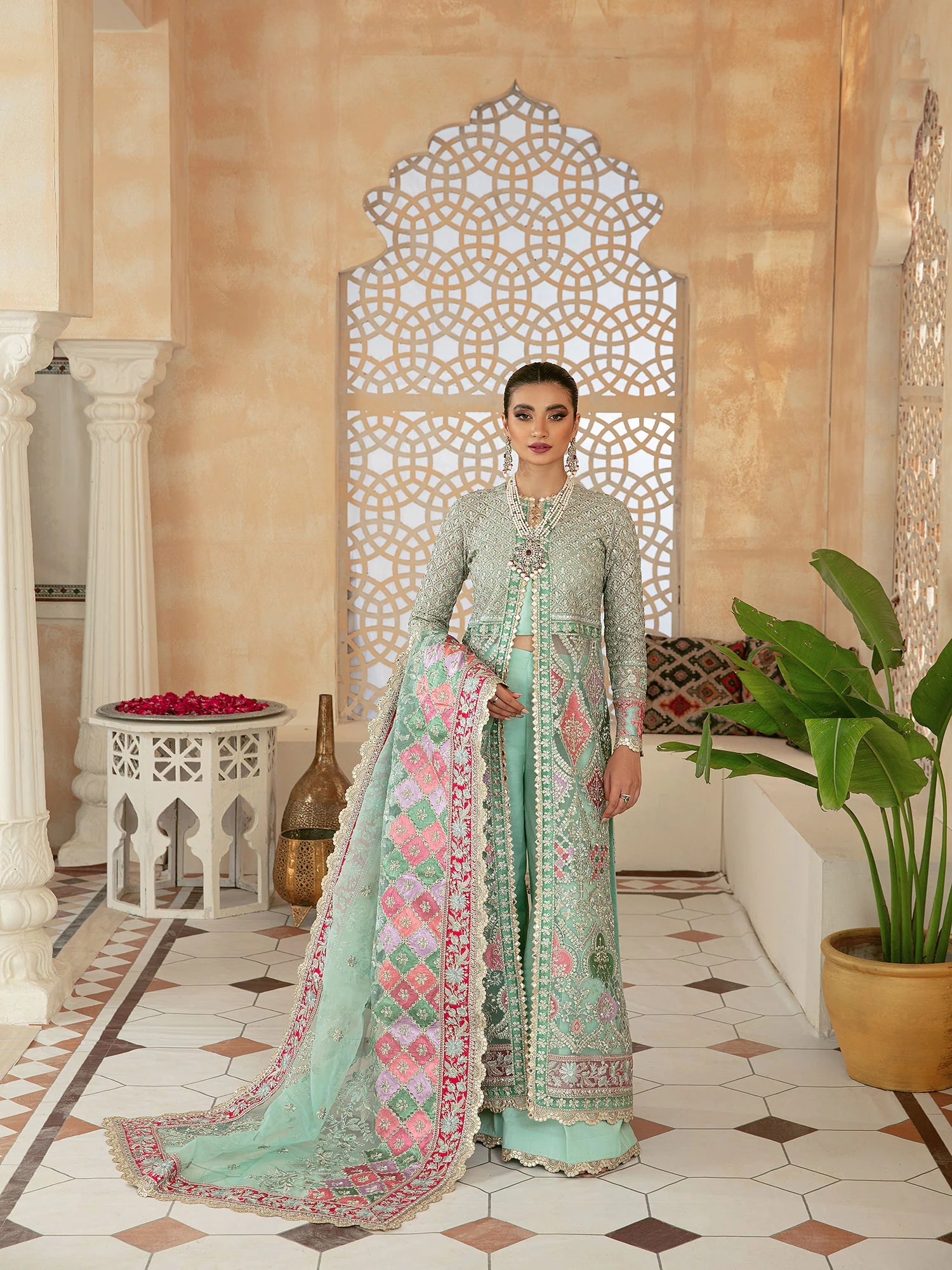 Marwa By Maryam Hussain stitched 3 Piece Embroidered Net Suit MH22 02 MEHR - Wedding Collection Brand Mafia by Zonash