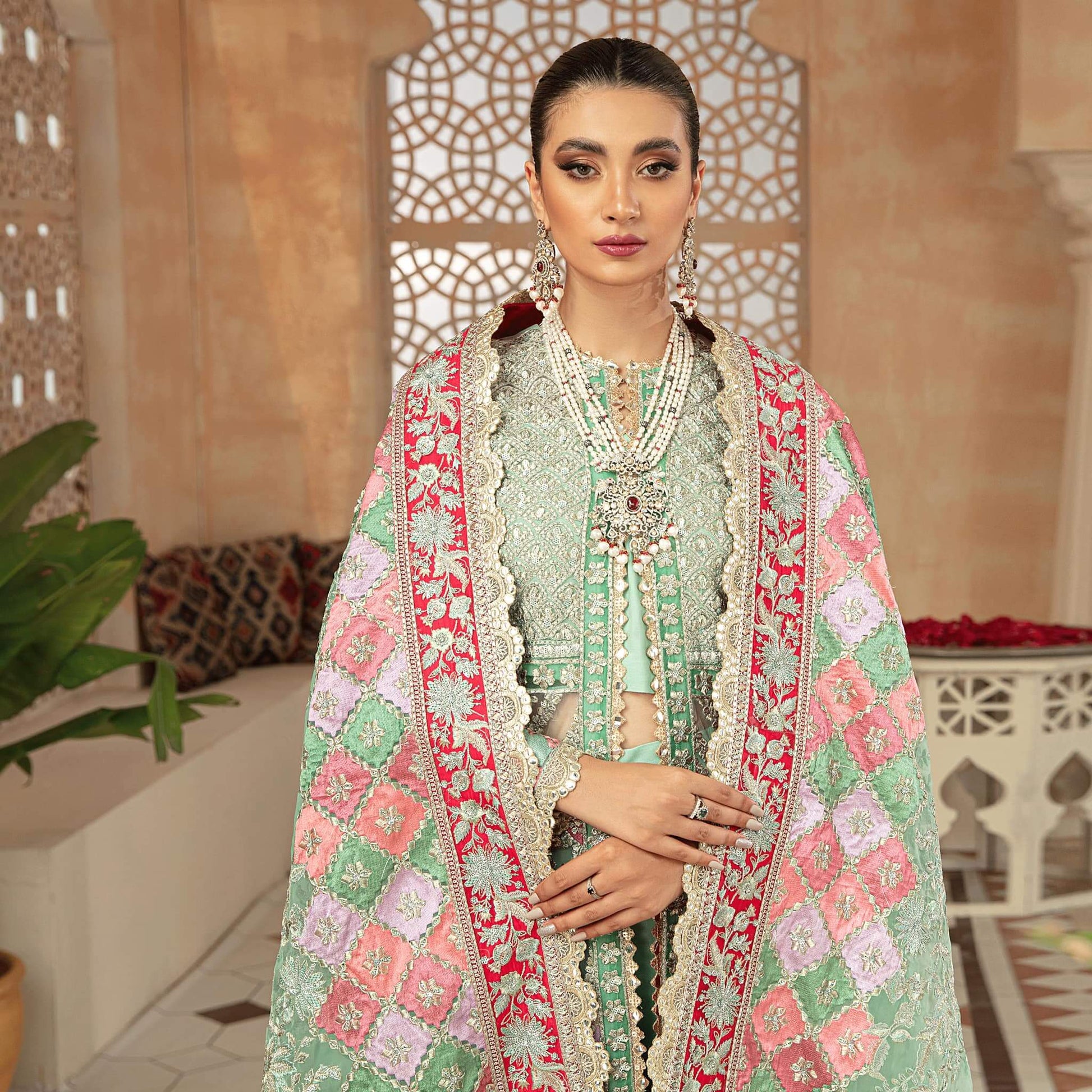 Marwa By Maryam Hussain stitched 3 Piece Embroidered Net Suit MH22 02 MEHR - Wedding Collection Brand Mafia by Zonash