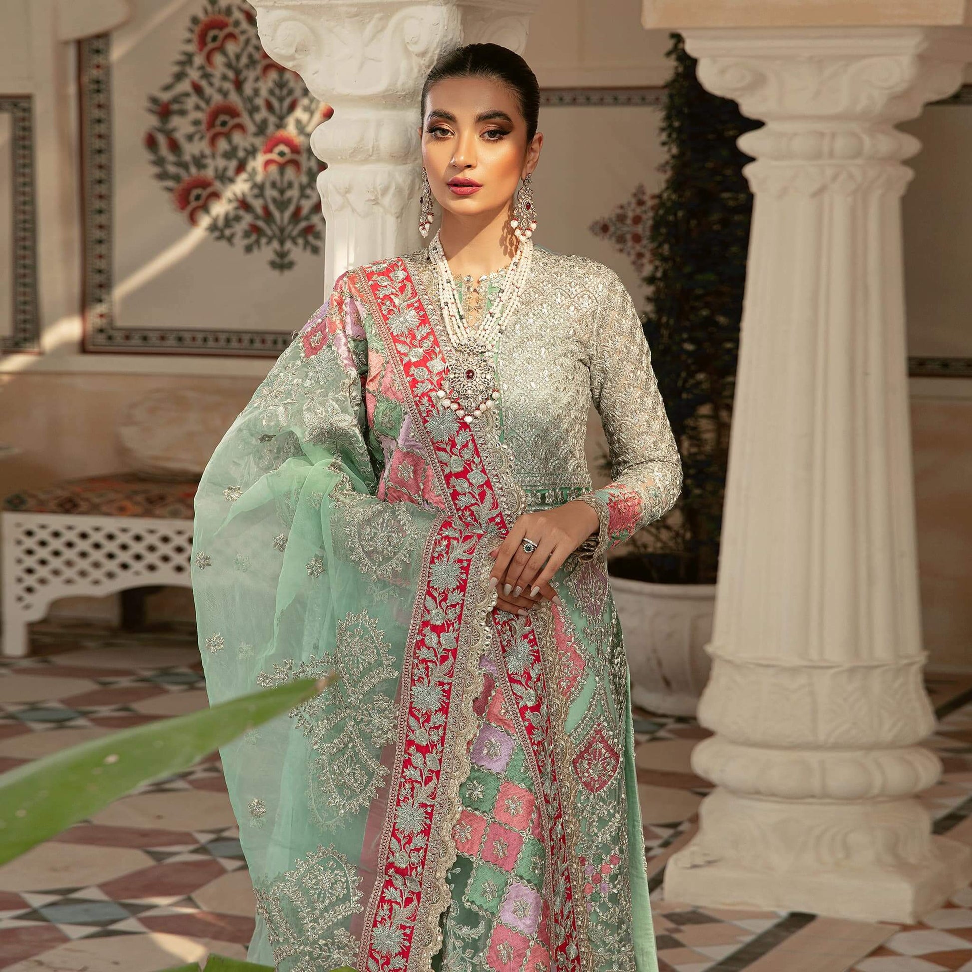 Marwa By Maryam Hussain stitched 3 Piece Embroidered Net Suit MH22 02 MEHR - Wedding Collection Brand Mafia by Zonash