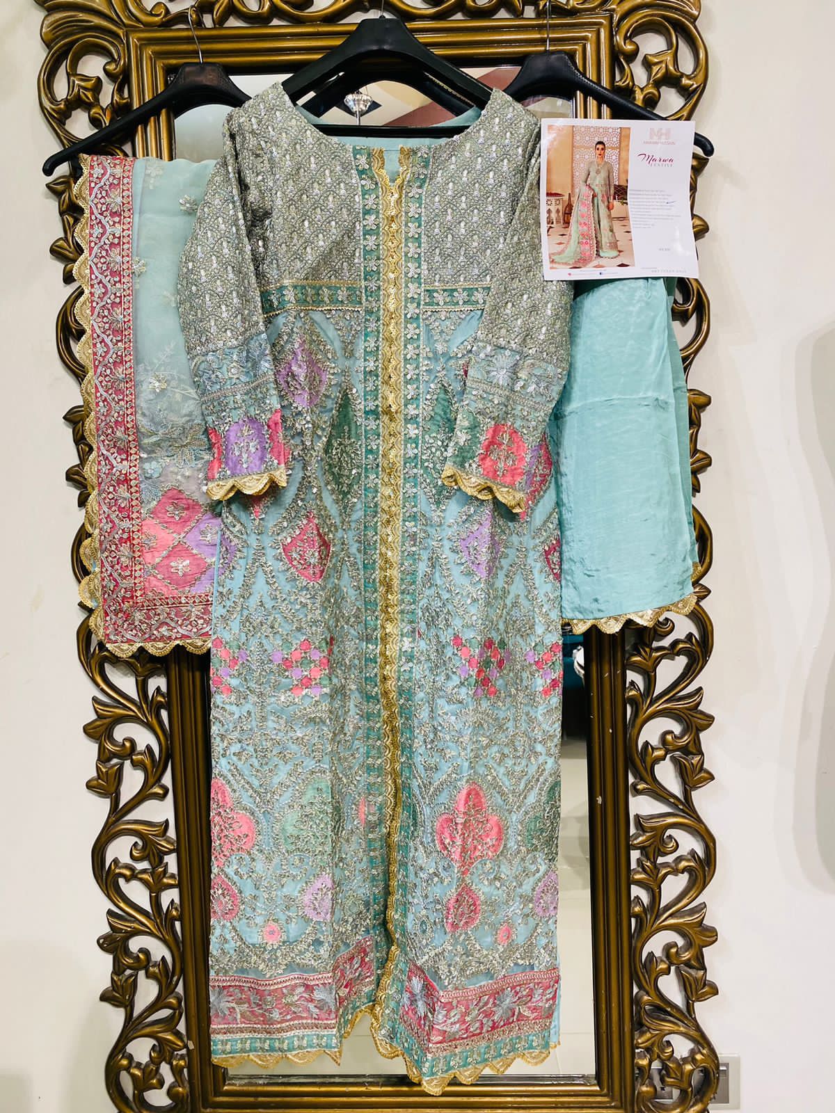 Marwa By Maryam Hussain stitched 3 Piece Embroidered Net Suit MH22 02 MEHR - Wedding Collection Brand Mafia by Zonash