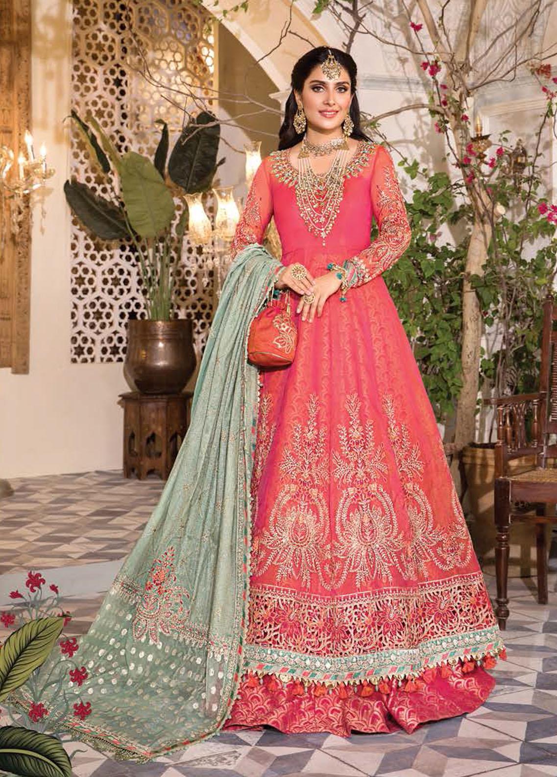 Mbroidered By Maria B Embroidered Organza Suits Unstitched 3 Piece D2 - Luxury Collection Brand Mafia by Zonash