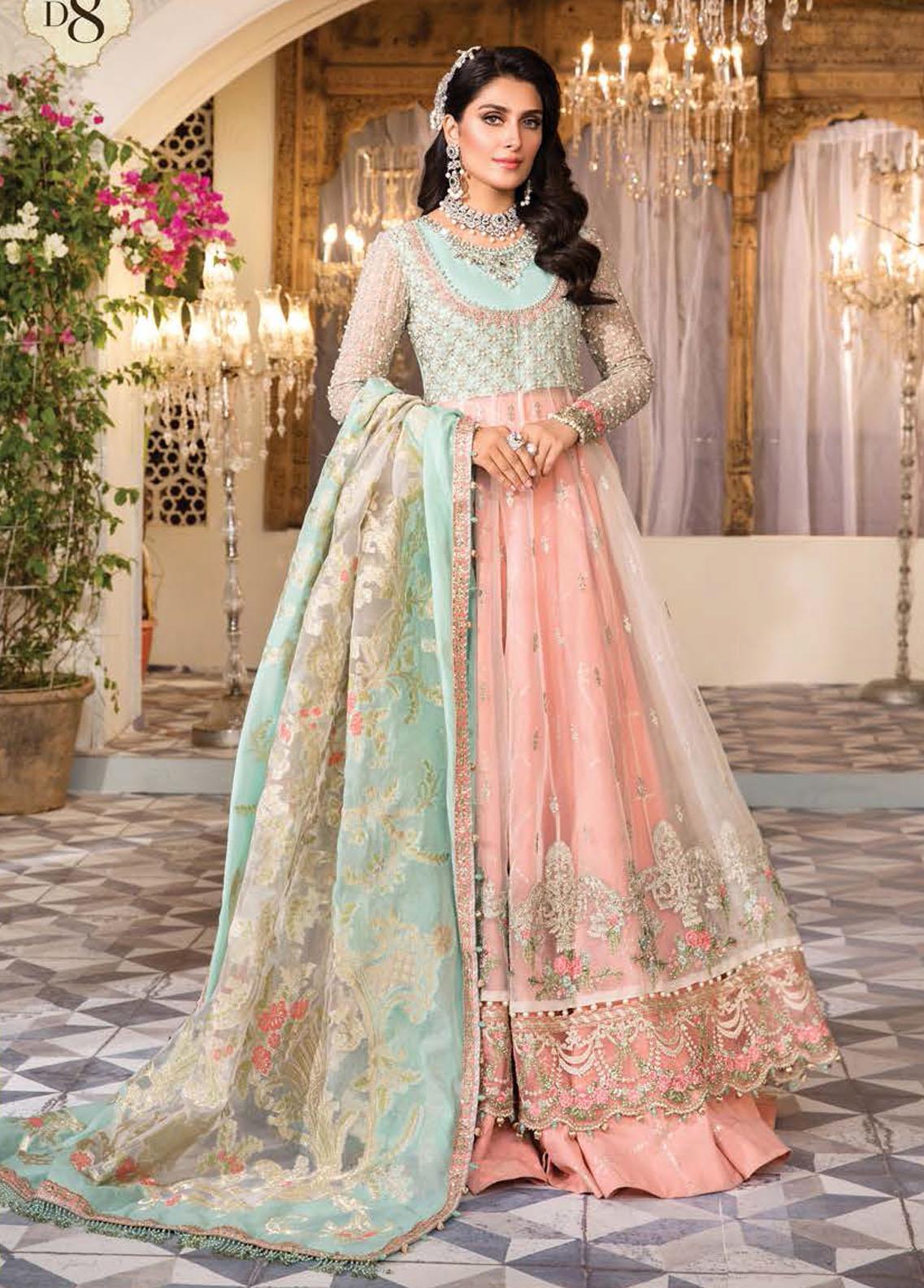 Mbroidered By Maria B Embroidered Organza Suits Unstitched 3 Piece D8 - Luxury Collection Brand Mafia by Zonash