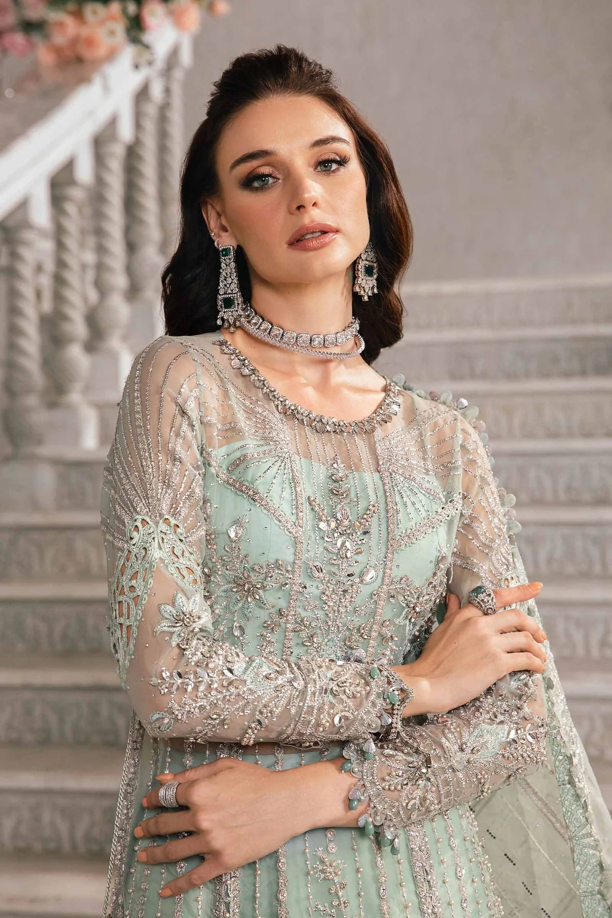 Mbroidered By Maria B Unstitched 3 Piece Embroidered Suit MB24M D-03 - Luxury Collection - Brand Mafia by Zonash