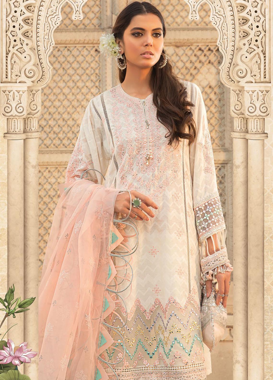 Mein Teri Aan By Maria B Unstitched 3 Piece Embroidered Jacquard Suit MB22MT 15A - Summer Collection Brand Mafia by Zonash