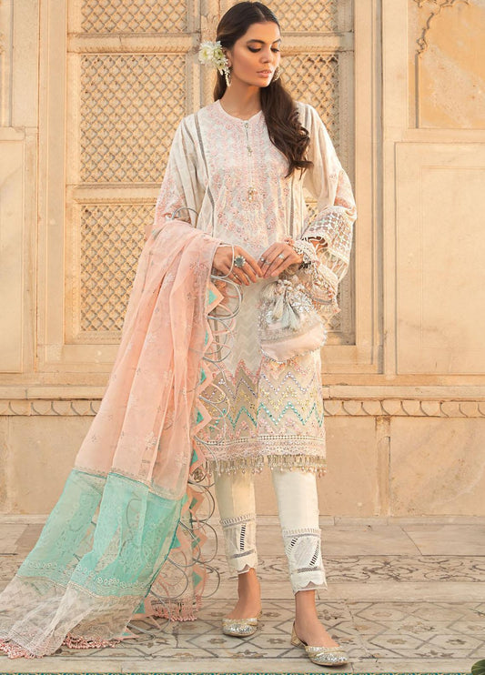 Mein Teri Aan By Maria B Unstitched 3 Piece Embroidered Jacquard Suit MB22MT 15A - Summer Collection Brand Mafia by Zonash