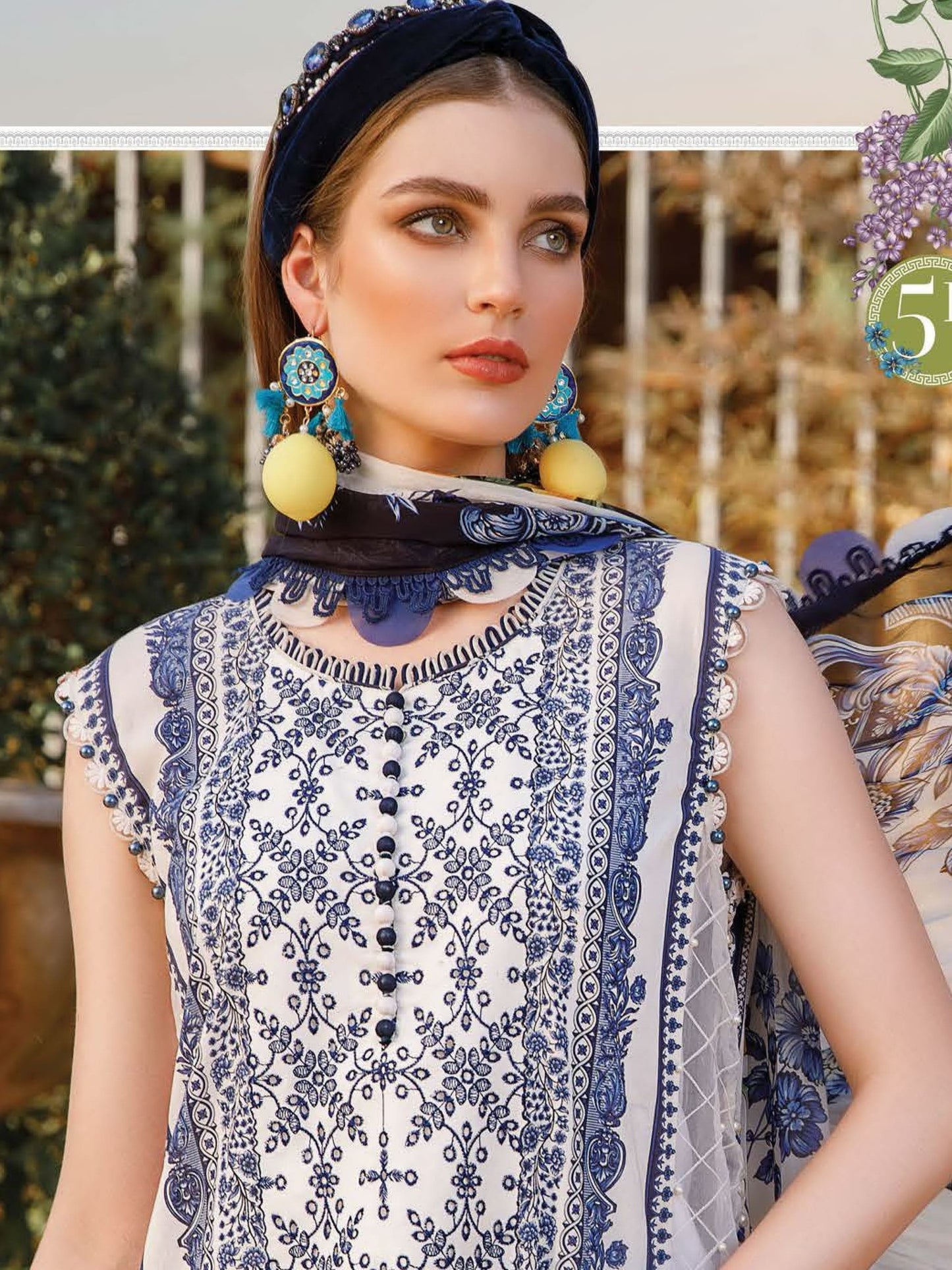 Mprints By Maria B Printed Lawn Suits Unstitched 3 Piece MB23MP 5B - Summer Collection