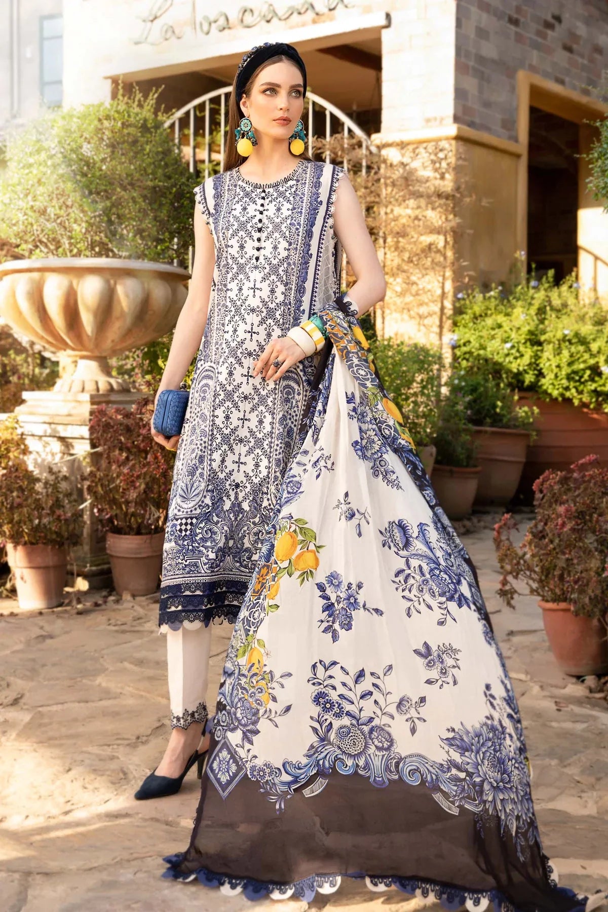 Mprints By Maria B Printed Lawn Suits Unstitched 3 Piece MB23MP 5B - Summer Collection