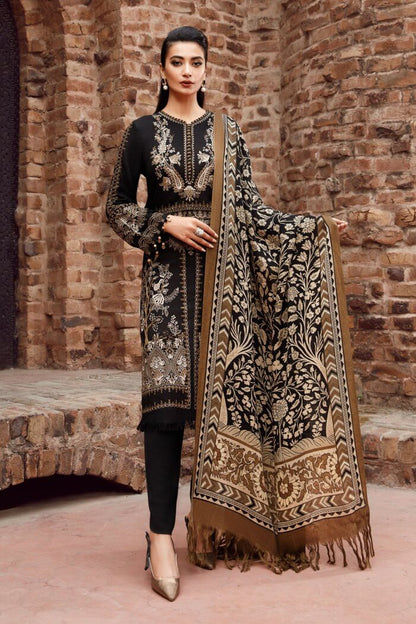 Mprints by Maria B Unstitched 3 Piece Embroidered Linen Suit MB22MW 6B - Winter Collection Brand Mafia by Zonash