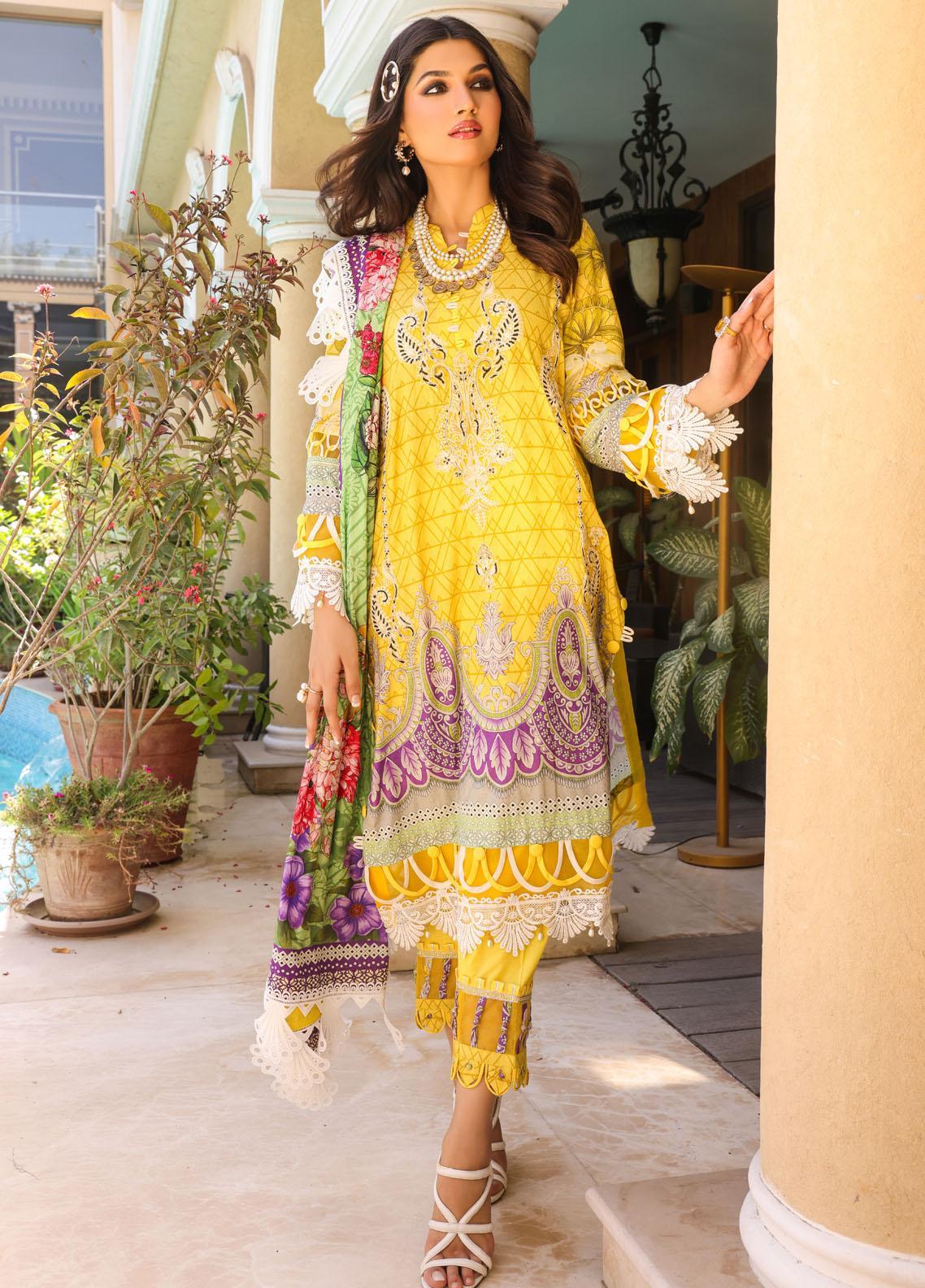 Naushad Imdad Stitched 3 Piece Embroidered Jacquard Suit - Illuminating Yellow NI-LL-002 - Luxury Collection Brand Mafia by Zonash