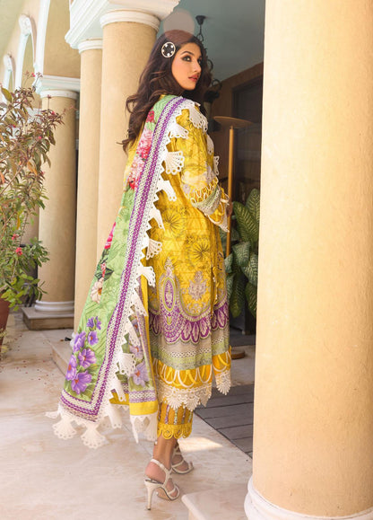 Naushad Imdad Stitched 3 Piece Embroidered Jacquard Suit - Illuminating Yellow NI-LL-002 - Luxury Collection Brand Mafia by Zonash