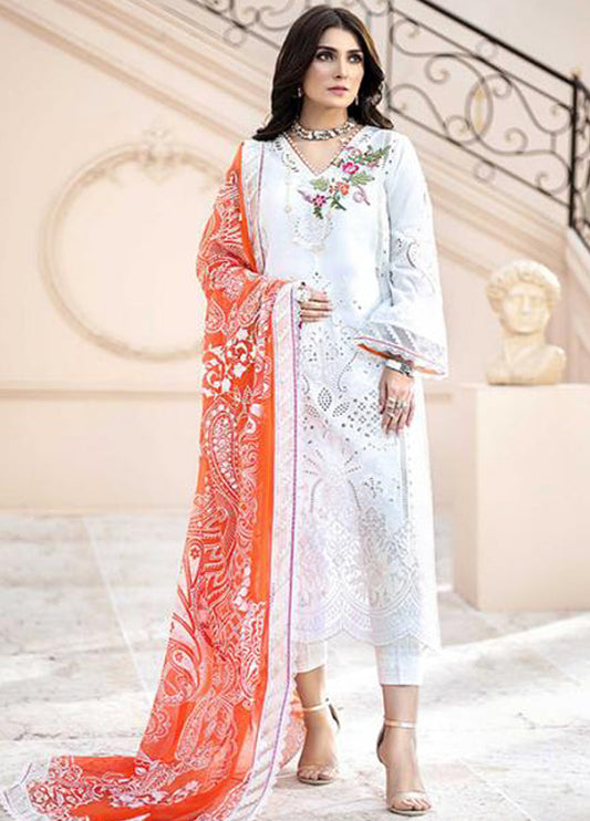 Noor By Saadia Asad Unstitched 3 Piece Embroidered Lawn Suit - NSA20 - D2-A - Luxury Lawn Collection Brand Mafia by Zonash