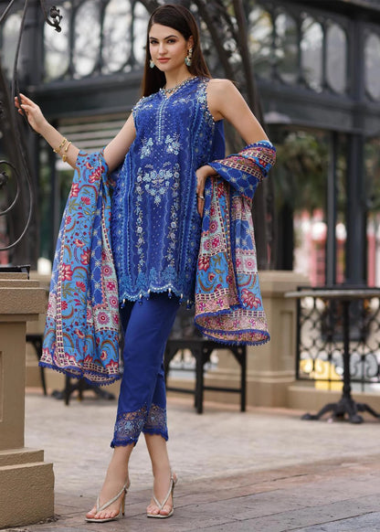 Noor By Saadia Asad Unstitched 3 Piece Embroidered Lawn Suit - NSA23ESL D11-Lia - Summer Eid Collection Brand Mafia by Zonash