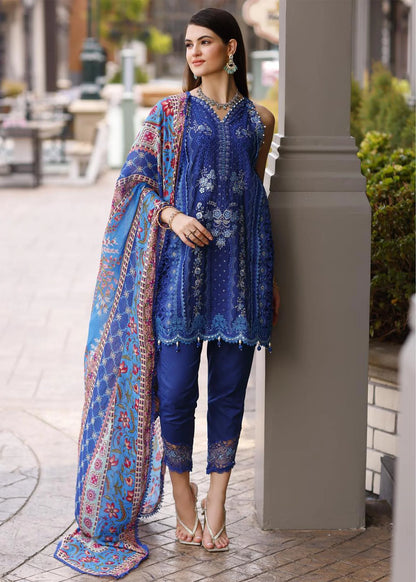 Noor By Saadia Asad Unstitched 3 Piece Embroidered Lawn Suit - NSA23ESL D11-Lia - Summer Eid Collection Brand Mafia by Zonash