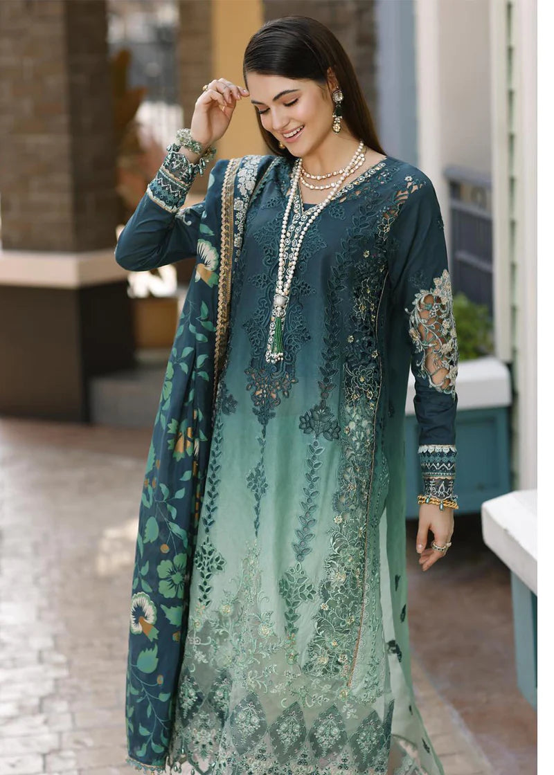 Noor By Saadia Asad Unstitched 3 Piece Embroidered Lawn Suit - NSA23ESL D3-Zalia - Summer Eid Collection