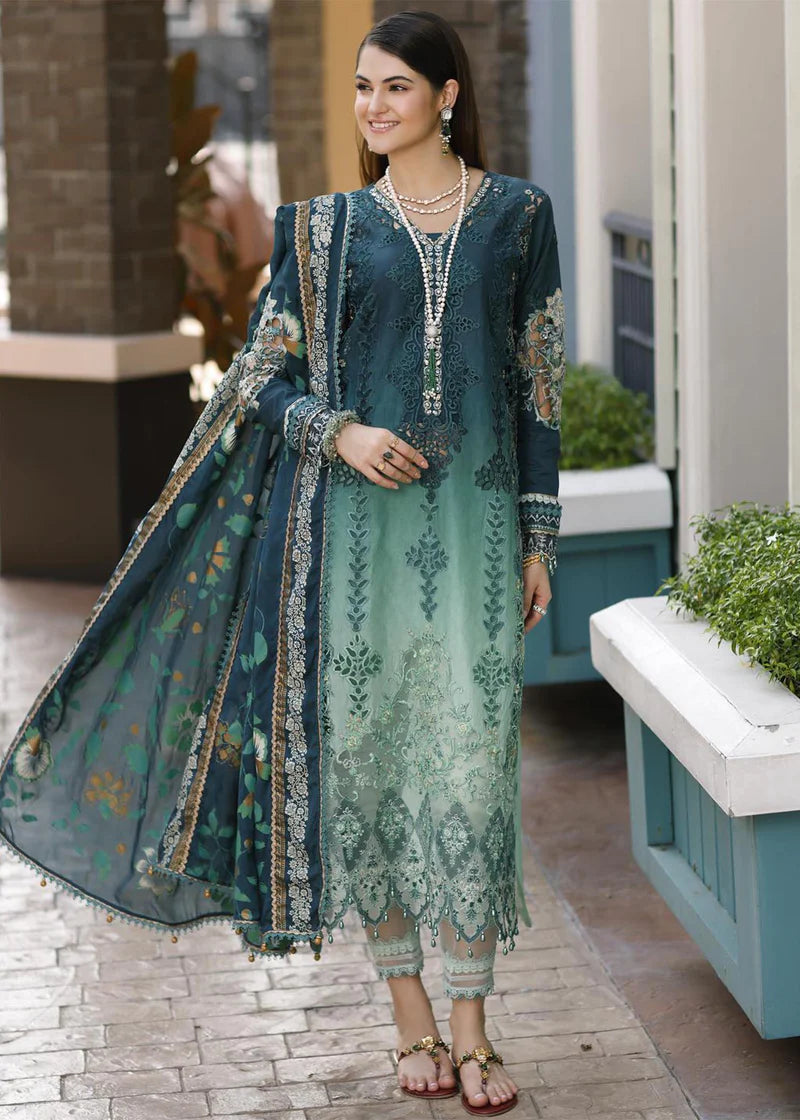 Noor By Saadia Asad Unstitched 3 Piece Embroidered Lawn Suit - NSA23ESL D3-Zalia - Summer Eid Collection