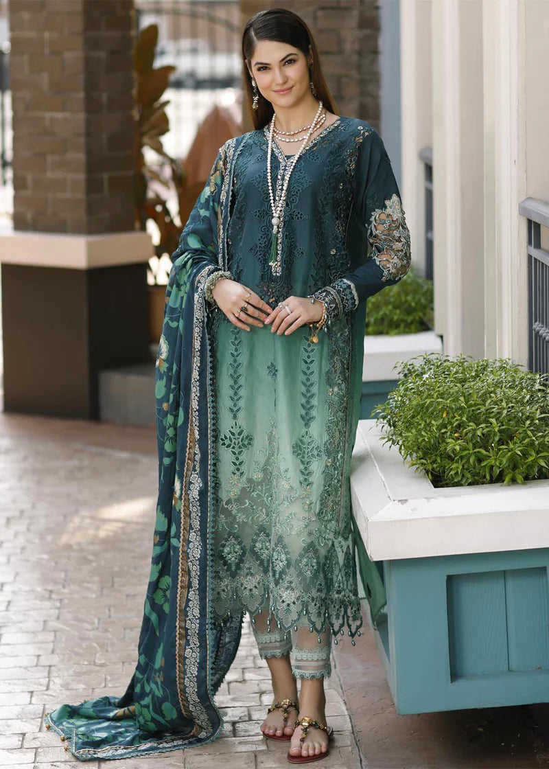 Noor By Saadia Asad Unstitched 3 Piece Embroidered Lawn Suit - NSA23ESL D3-Zalia - Summer Eid Collection