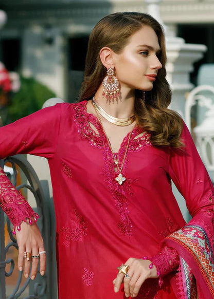 Noor By Saadia Asad Unstitched 3 Piece Embroidered Lawn Suit - NSA23ESL D4-Rosa - Summer Eid Collection Brand Mafia by Zonash