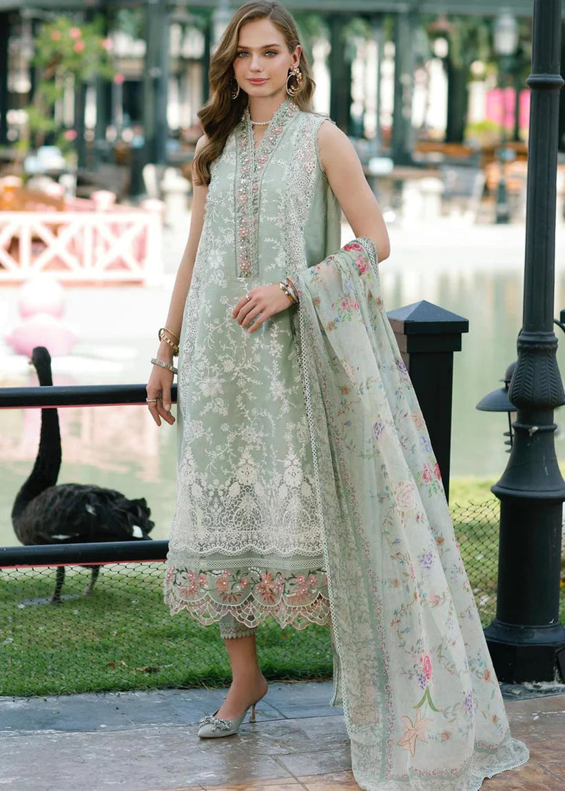 Noor By Saadia Asad Unstitched 3 Piece Embroidered Lawn Suit - NSA23ESL D5-Sabeena - Summer Eid Collection Brand Mafia by Zonash