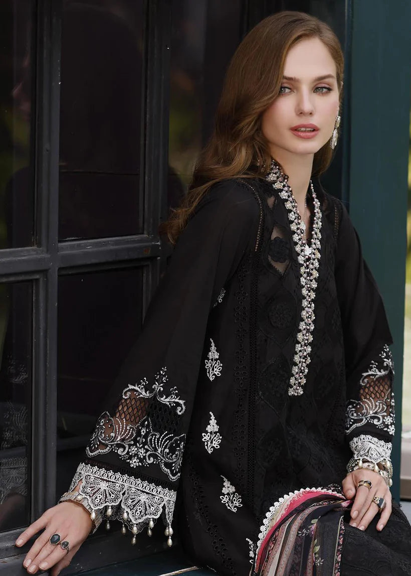 Noor By Saadia Asad Unstitched 3 Piece Embroidered Lawn Suit - NSA23ESL D6-Fiya - Summer Eid Collection Brand Mafia by Zonash