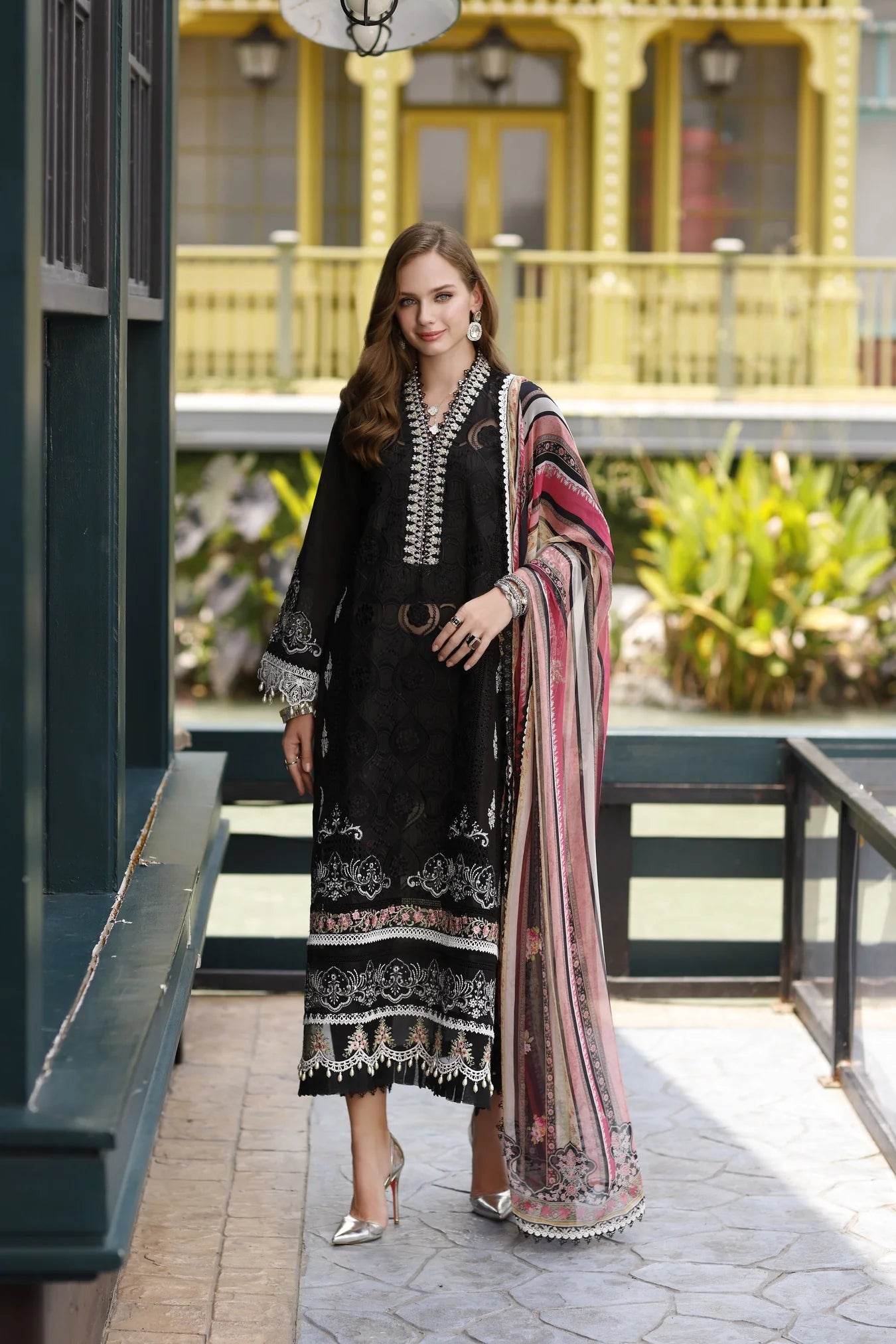 Noor By Saadia Asad Unstitched 3 Piece Embroidered Lawn Suit - NSA23ESL D6-Fiya - Summer Eid Collection Brand Mafia by Zonash